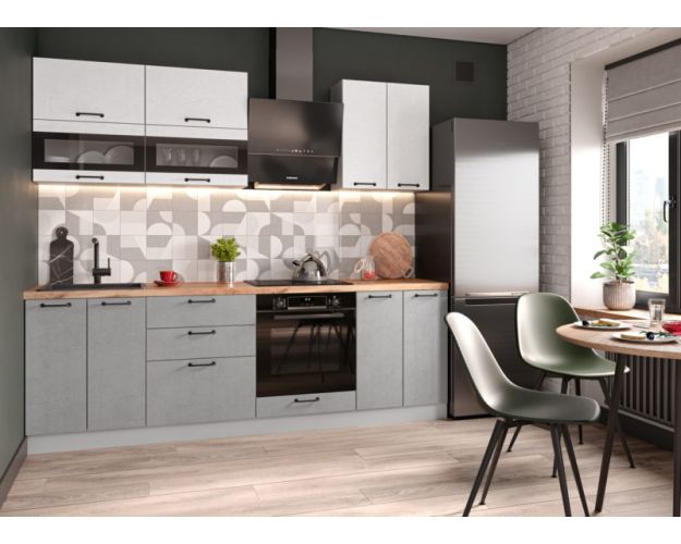 Лофт ПГПМ 600 Шкаф верхний Blum Aventos (Штукатурка серая/корпус Серый)